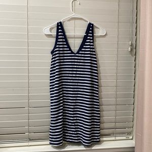Everlane Weekend v neck dress with blue and white stripes